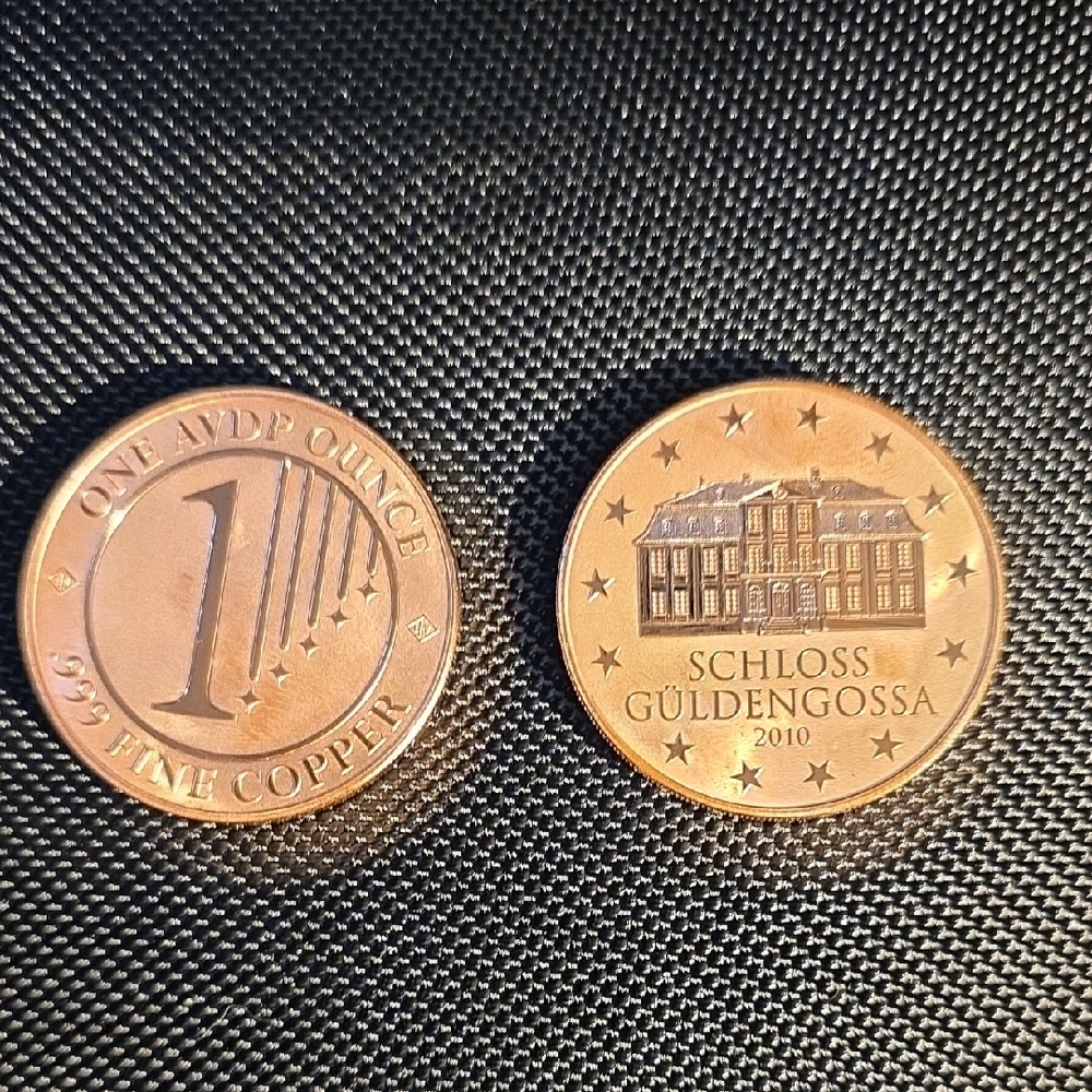 Copper Coins with Schloss Güldengossa Design